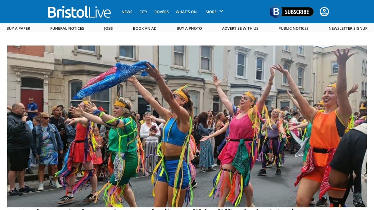 Screenshot of Bristol Live