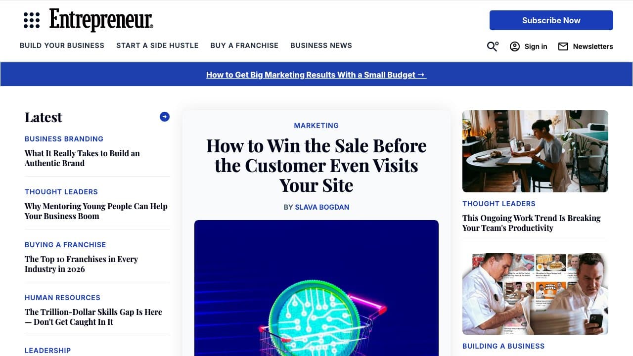 Screenshot of Entrepreneur