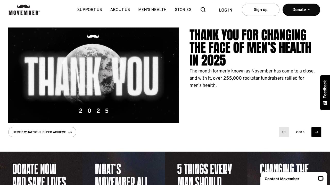 Screenshot of Movember