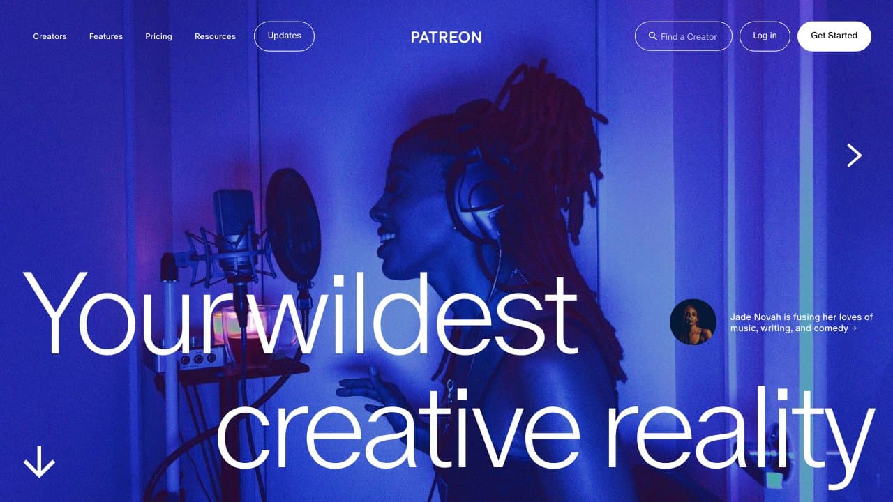 Screenshot of Patreon