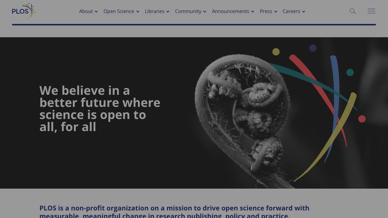 Screenshot of PLOS