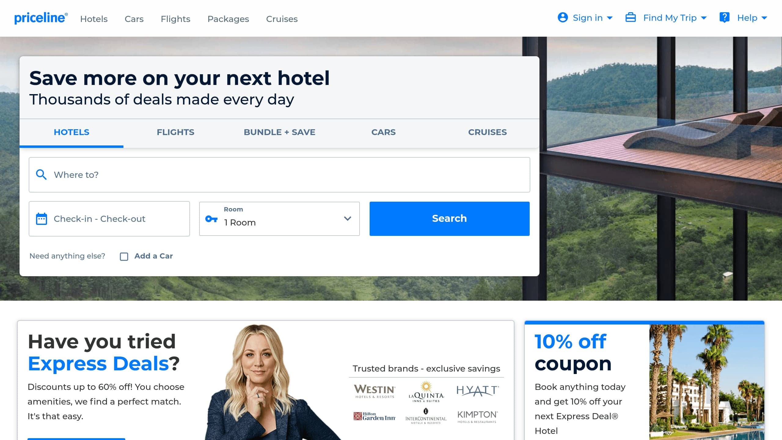 Screenshot of Priceline