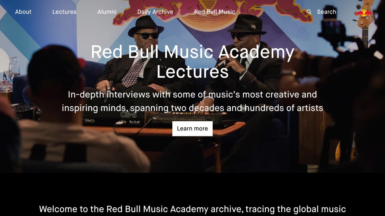 Screenshot of Red Bull Music
